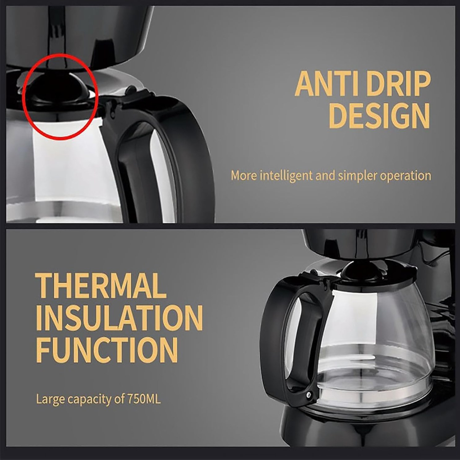 6 Cup Non Drip Removable Household Electric