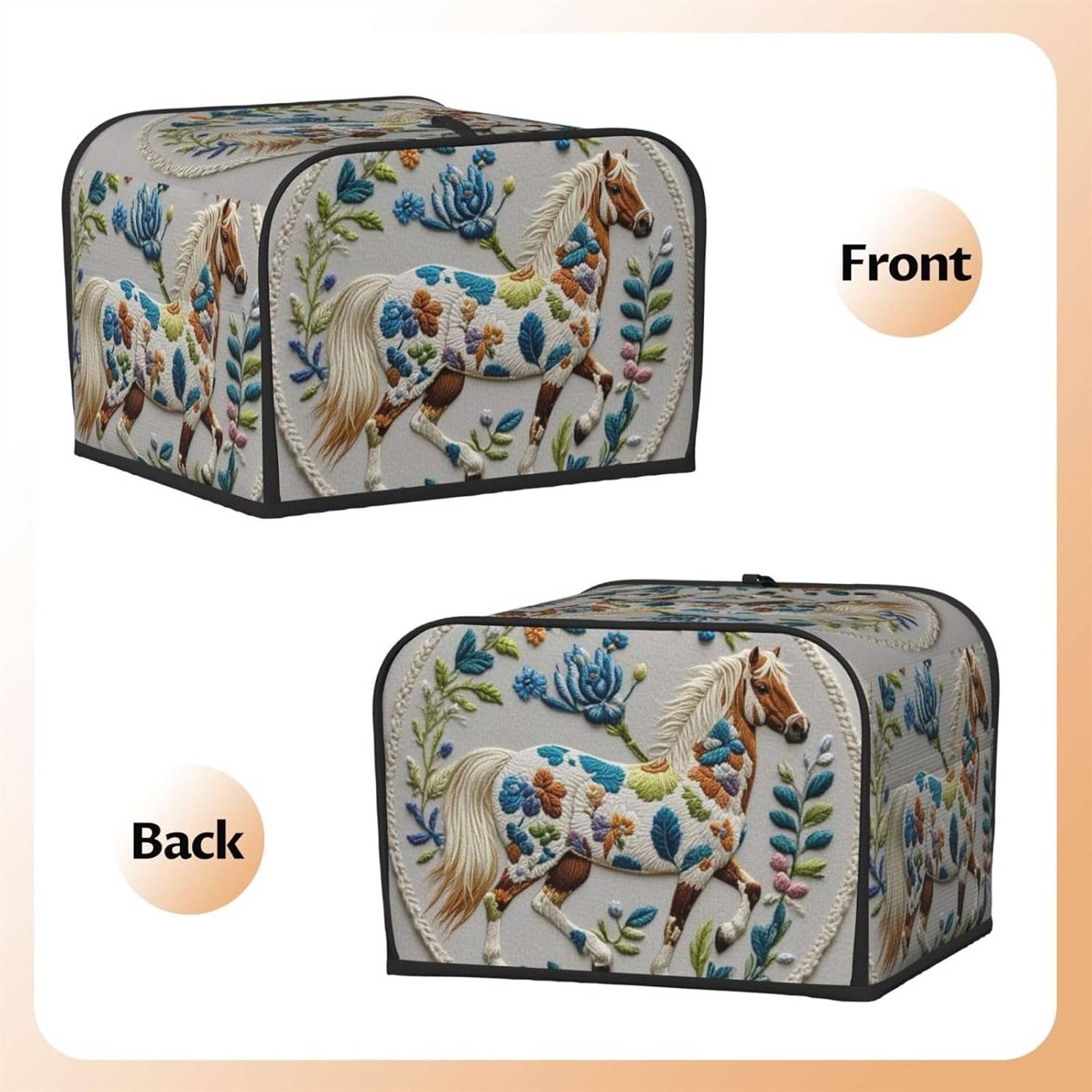 Animals Embroidery Toaster Cover Appliance