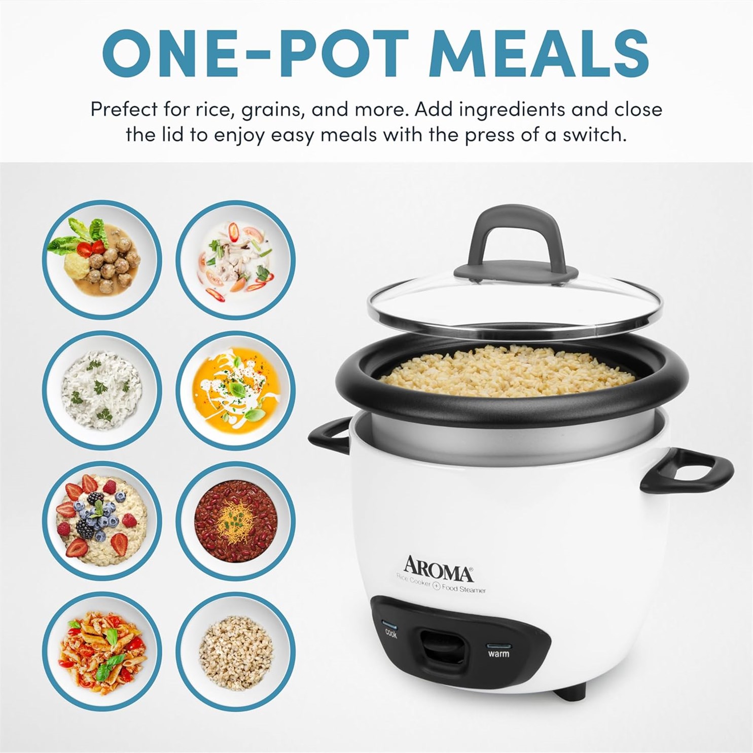 Aroma Housewares UNCOOKED Pot Style ARC 743G