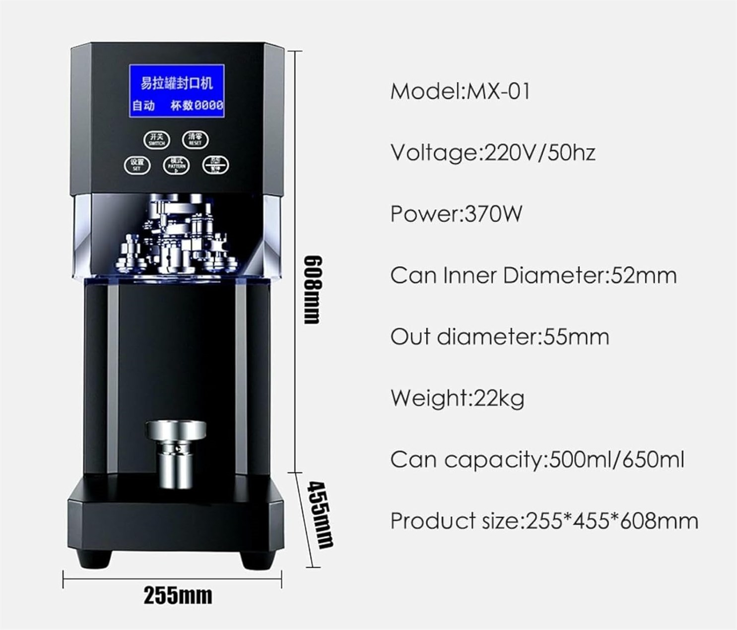 Automatic Sealer Counter Adjustable Bottles