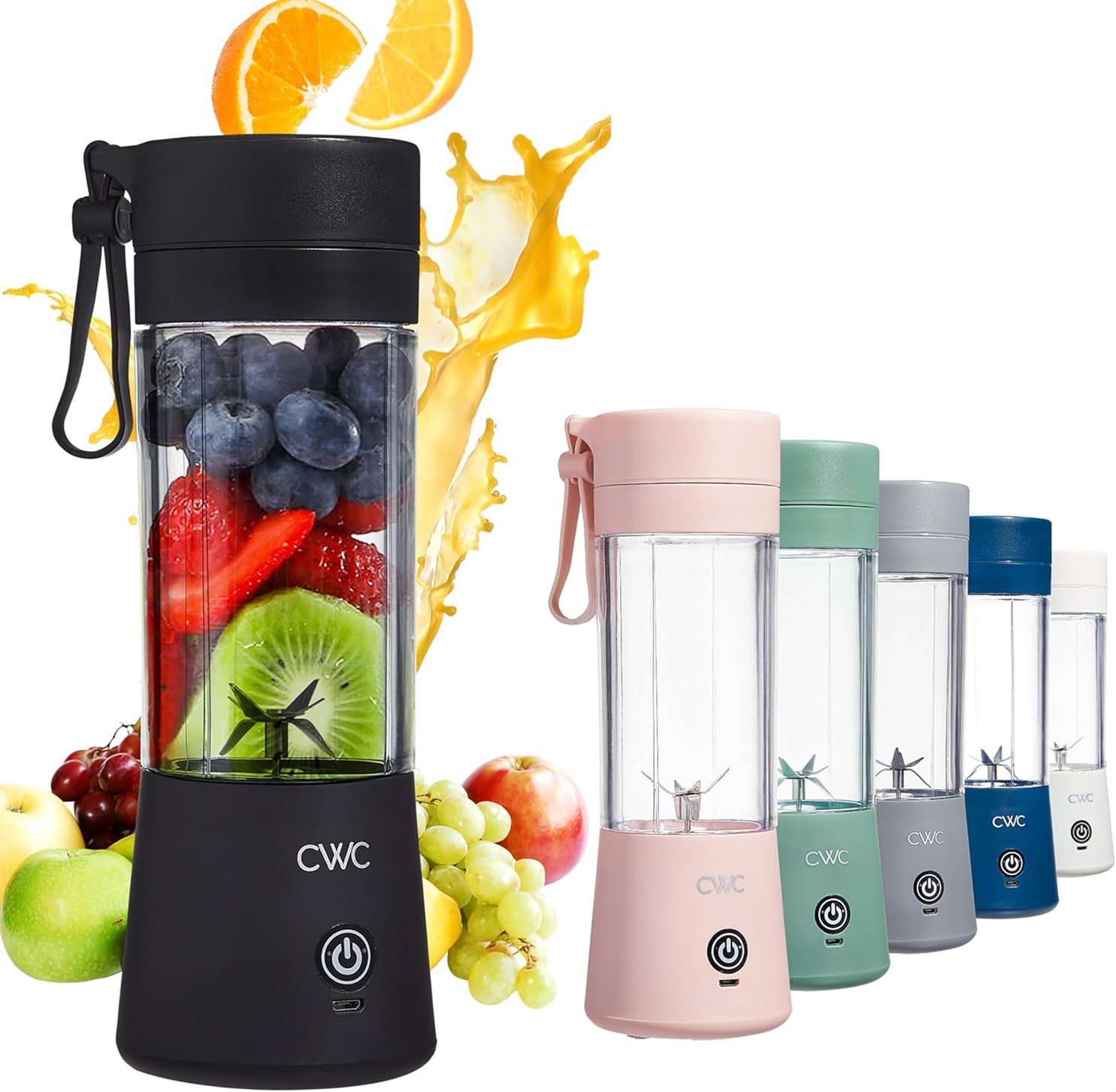 COOK WITH COLOR Mini Portable Blender: Big Blending Power in a Pint-Sized Package