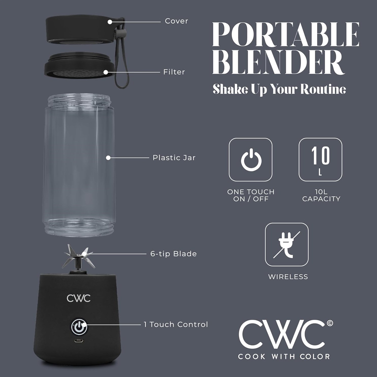 COOK COLOR Mini Portable Blender