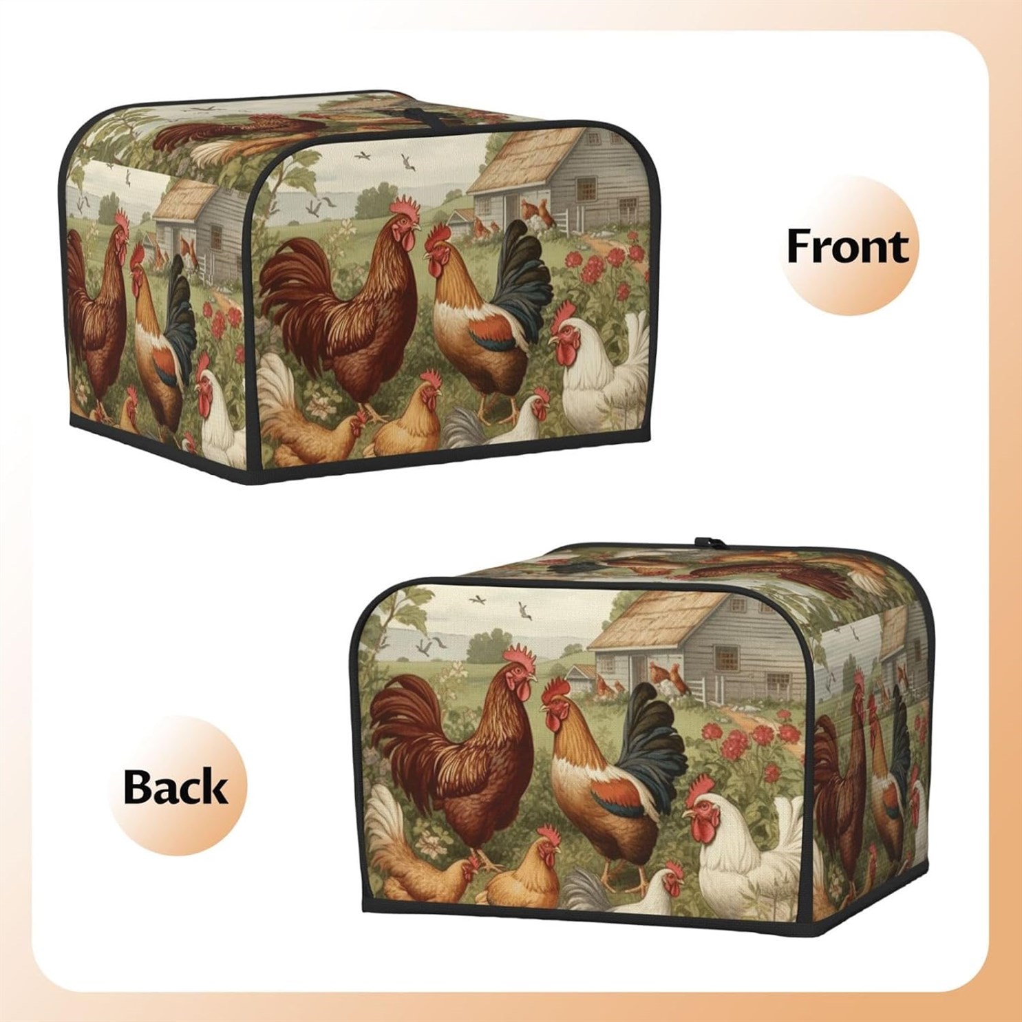 Chickens Toaster Quilted Cover Appliance