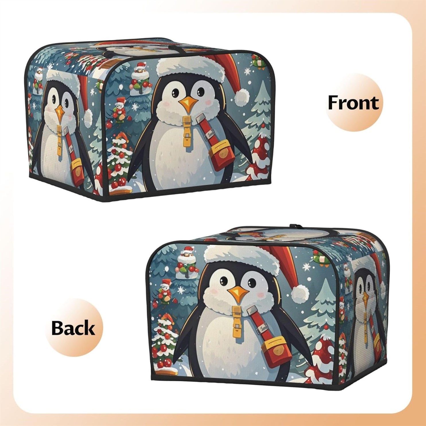 Christmas Penguin Toaster Cover Appliance