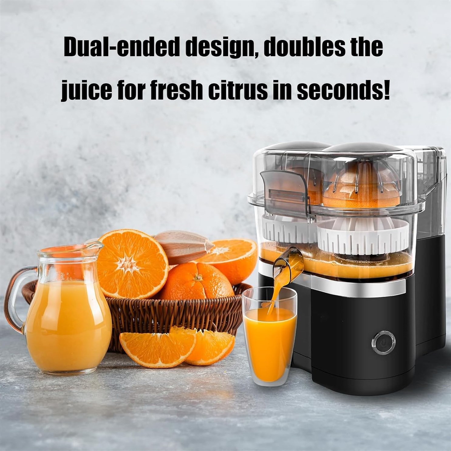 Dual head Electric Citrus Juicer 8 Blade