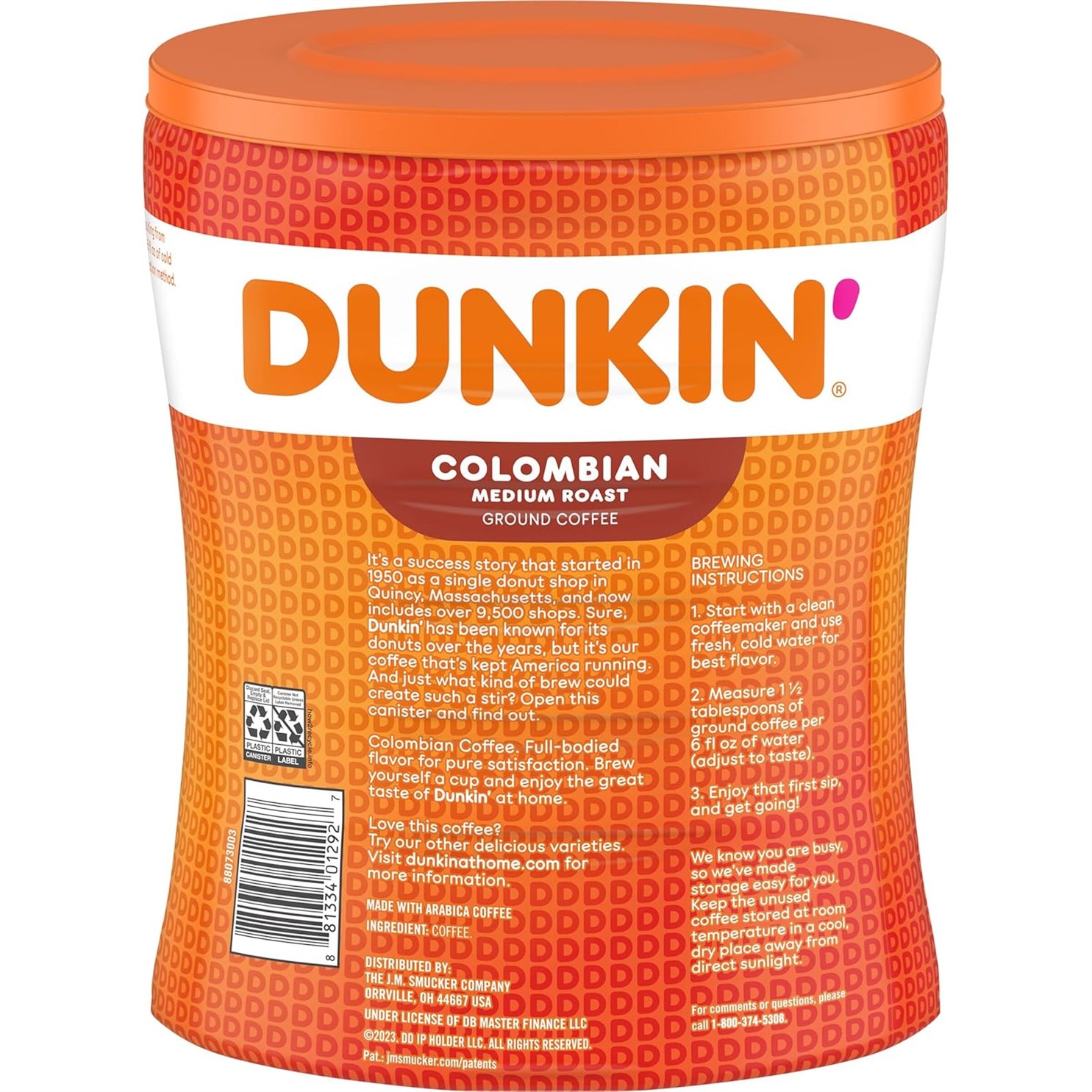 Dunkin Columbian Medium Ground Canister