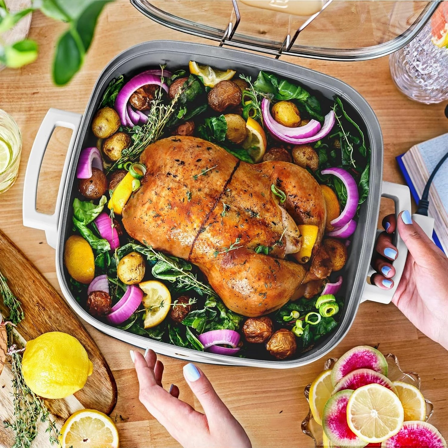Electric Skillet Expandable Glass Barrymore
