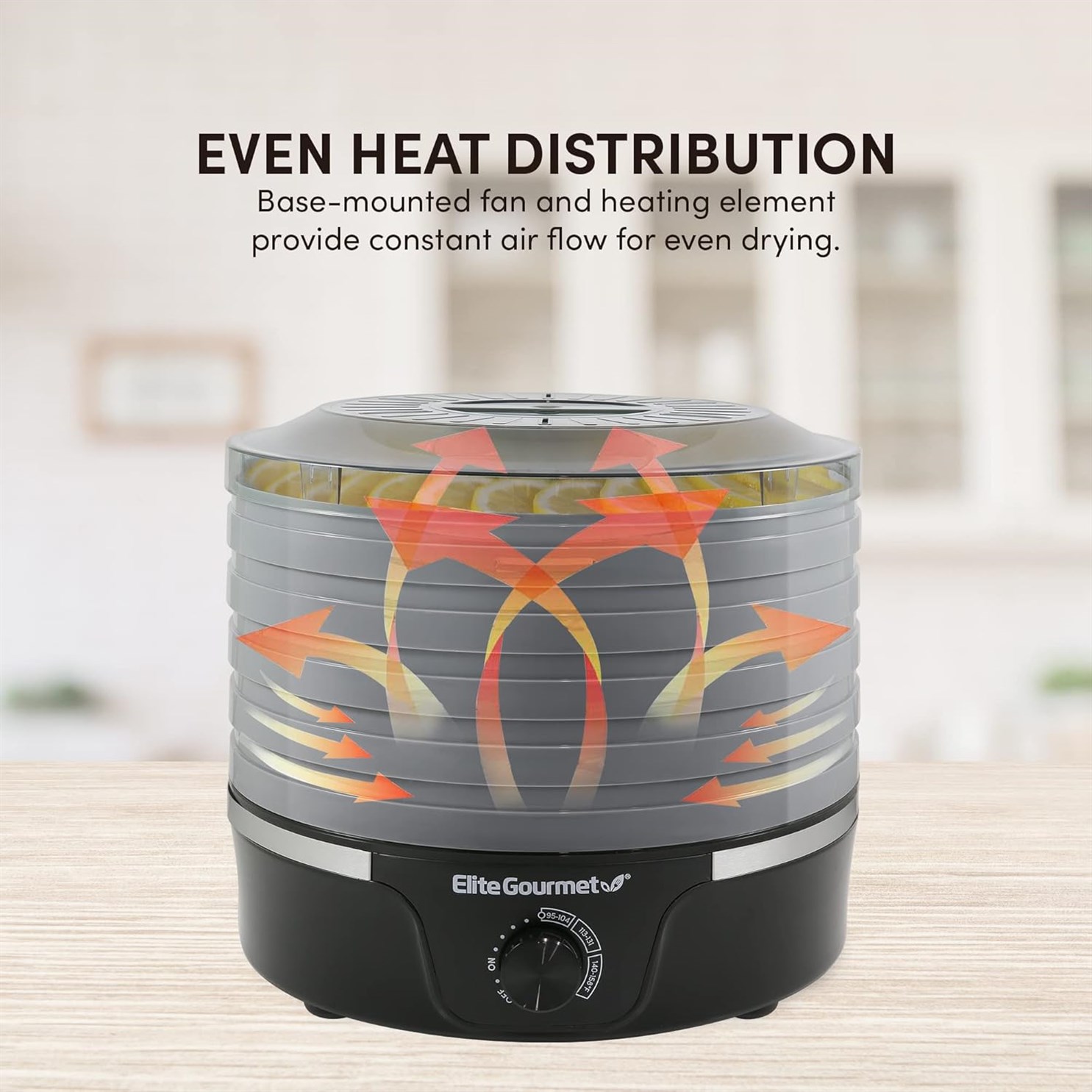 Elite Gourmet EFD319BNG Dehydrator Temperature