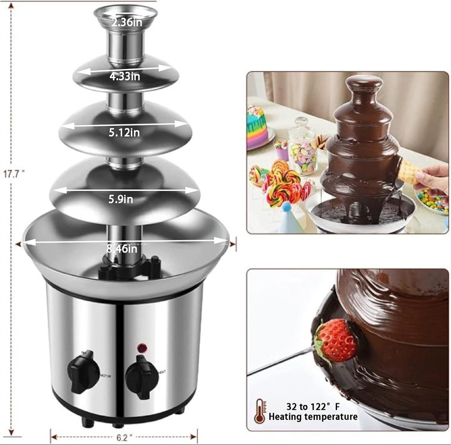 FVPJUXSG Chocolate Fountain Stainless Capacity