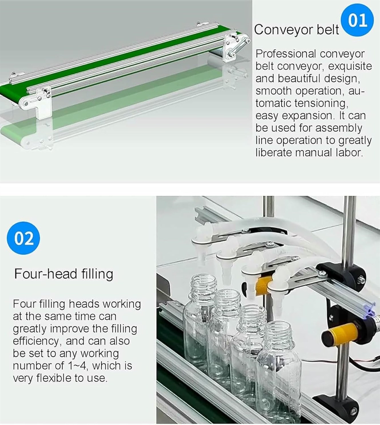 HOTAPEPU Filling Machine 4 Headed Automatic