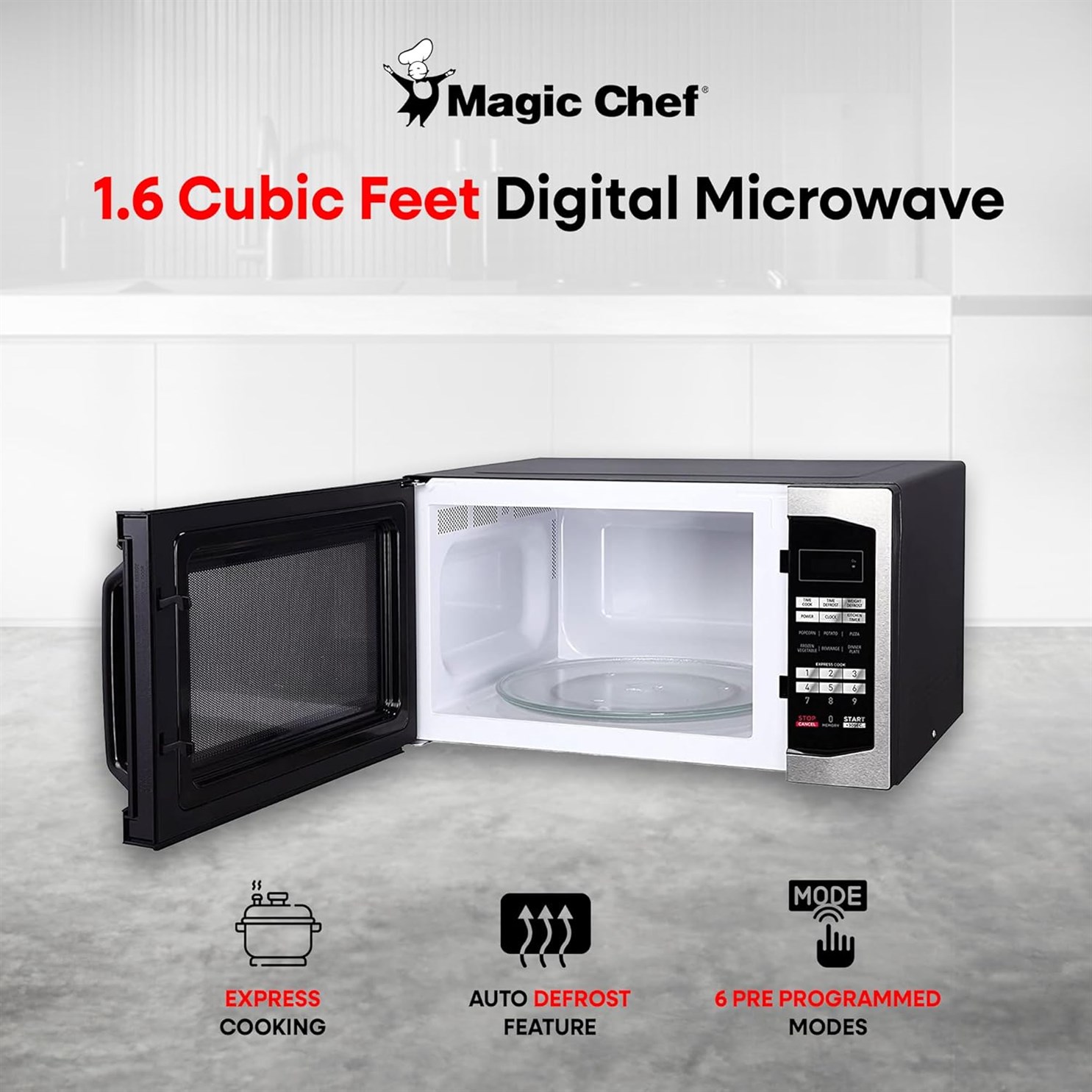 Magic Chef MCM1611ST Stainless Microwave