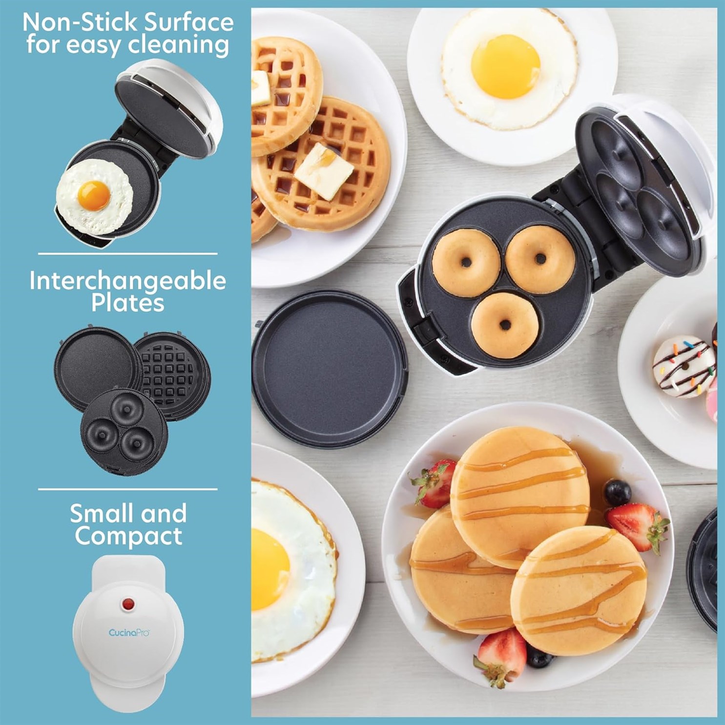 Mini Breakfast Maker Interchangeable Appliance