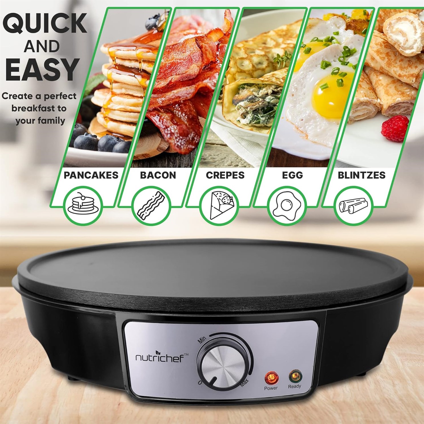 Nonstick 12 Inch Electric Crepe Maker