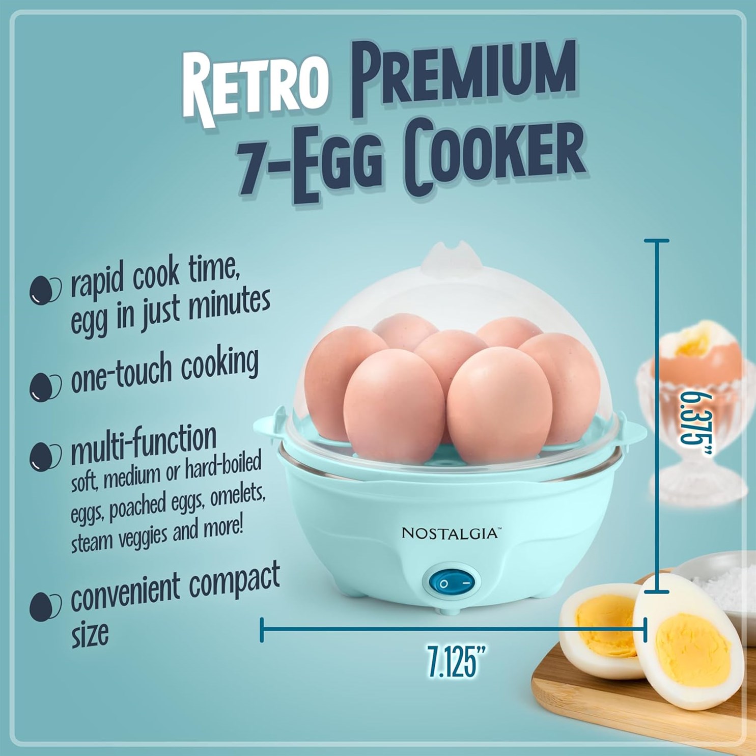 Nostalgia EC7AQ Hard Boiled Scrambled Sandwiches