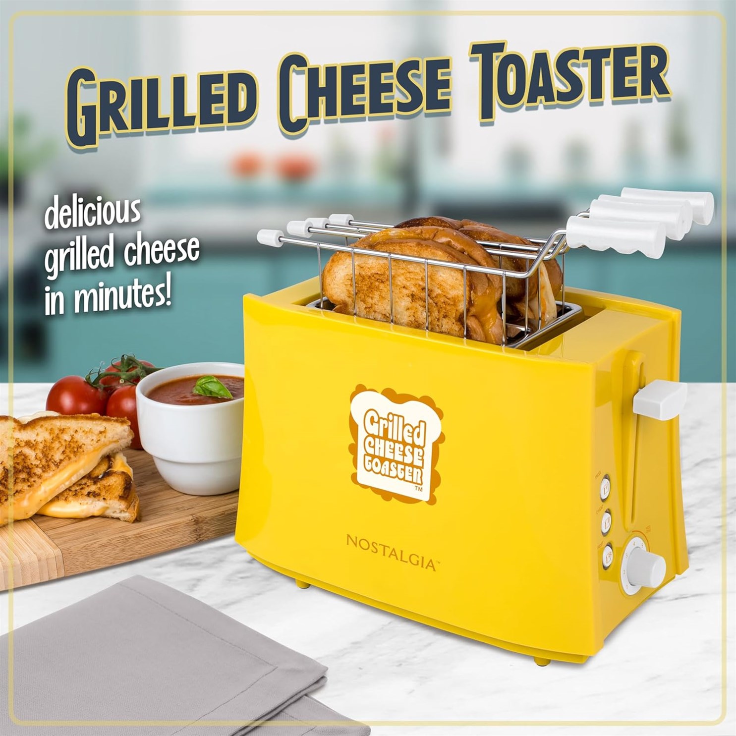 Nostalgia Grilled Easy Clean Adjustable Toasting