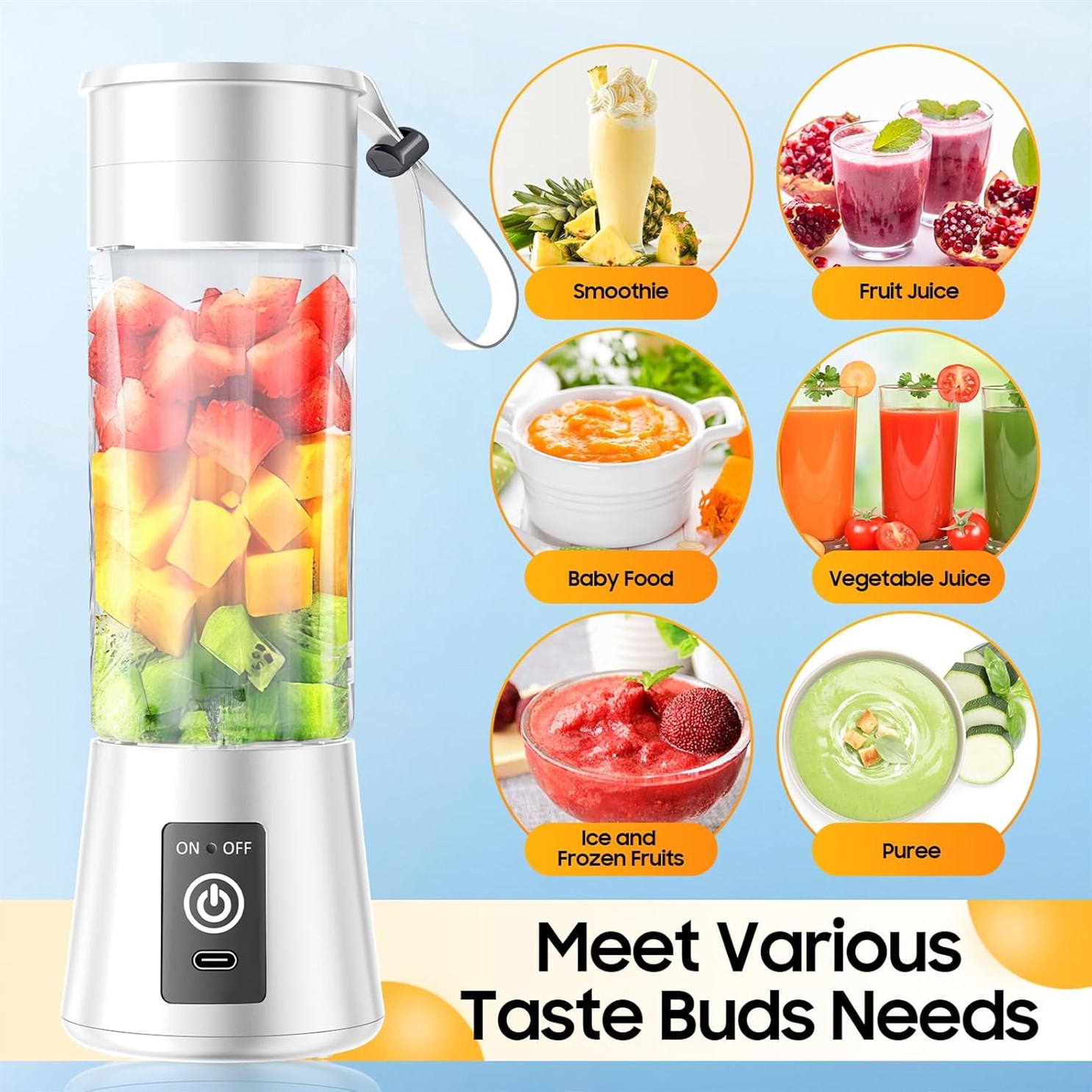 Portable Blender Smoothies Shakes Rechargeable