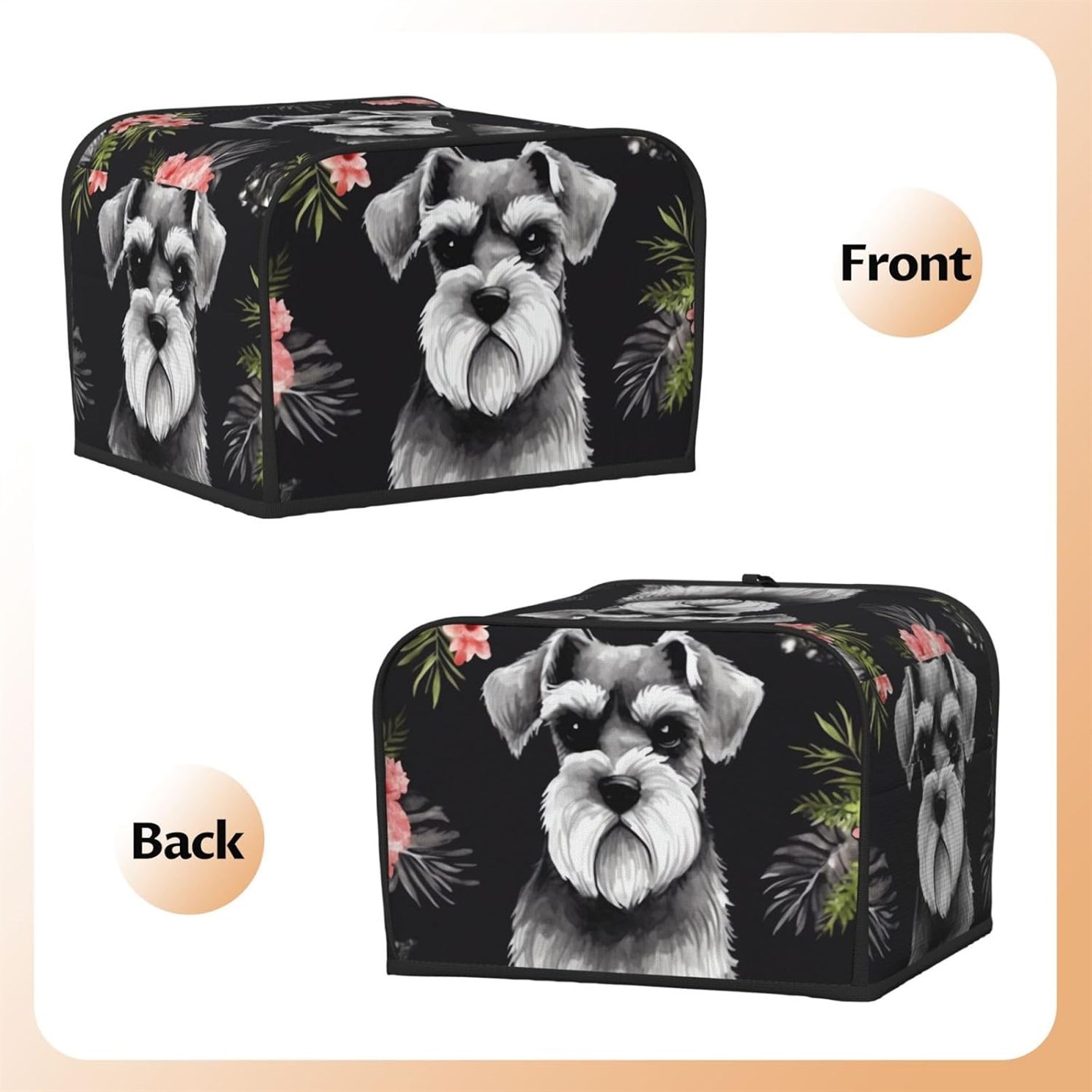 Schnauzer Toaster Quilted Cover Appliance