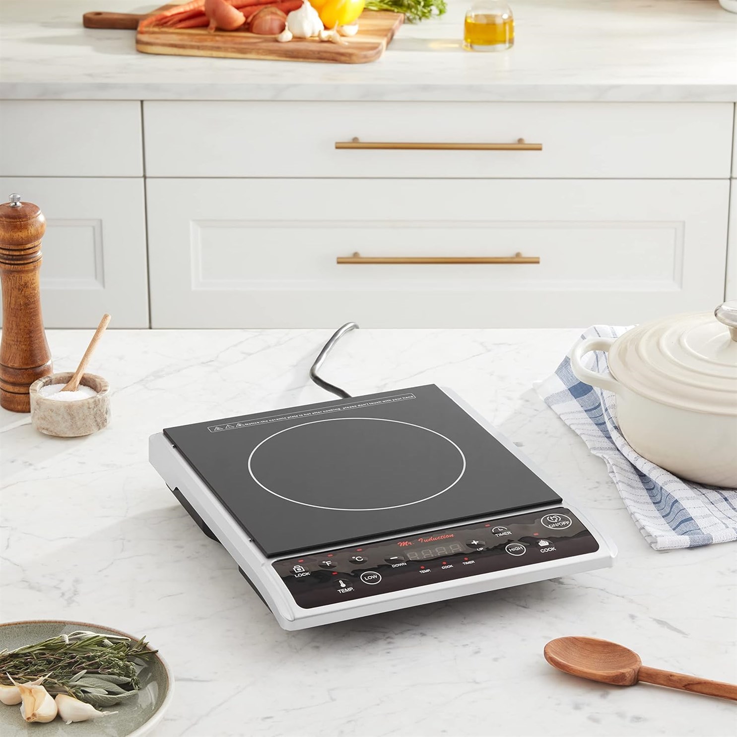 Spt 1300 Watt Induction Cooktop Silver