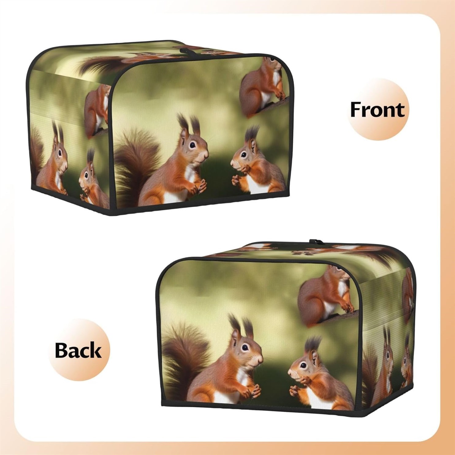 Squirrels Toaster Quilted Cover Appliance