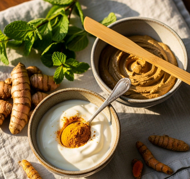 Can mixing turmeric with yogurt provide health benefits?